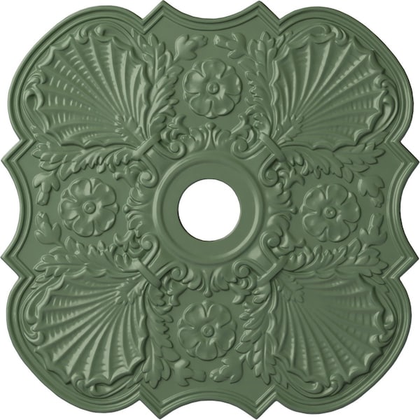 Ekena Millwork Flower Ceiling Medallion (Fits Canopies up to 6 1/4"), 29"OD x 3 5/8"ID x 1 3/8"P, Athenian Green CM29FWAGF - main